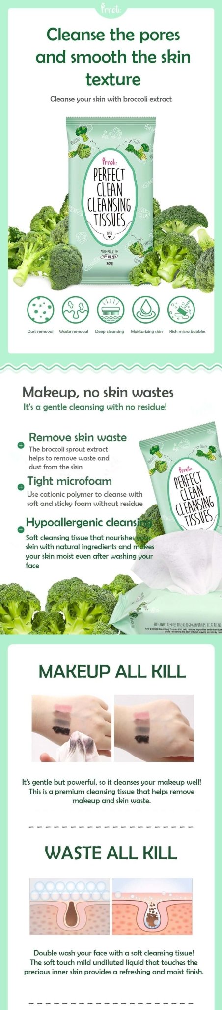 PRRETI Perfect Clean Daily Cleansing Tissues 30pcs