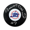 BOBBY HULL SIGNED WINNIPEG JETS PUCK – AUTOGRAPHED NHL COLLECTIBLE WITH #9 INSCRIPTION