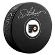 ERIC LINDROS SIGNED PHILADELPHIA FLYERS PUCK – AUTOGRAPHED NHL COLLECTIBLE SMALL LOGO