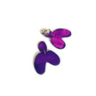 Red Asymmetric Arch Earrings Post or Clip On- 