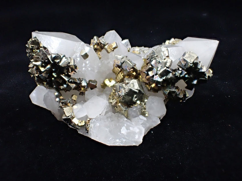 Pyrite on Quartz – Tianshan Mine, Longyan, Fujian, China