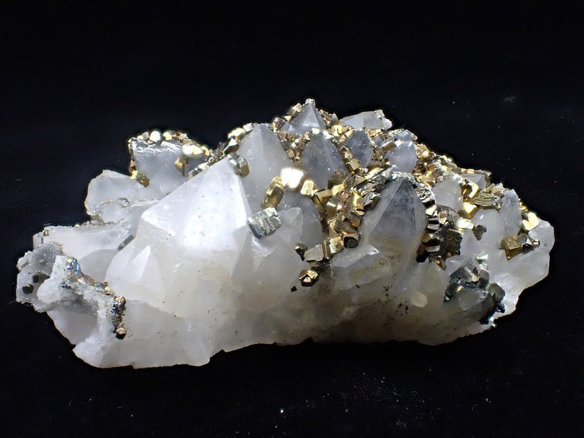 Pyrite on Quartz – Tianshan Mine, Longyan, Fujian, China