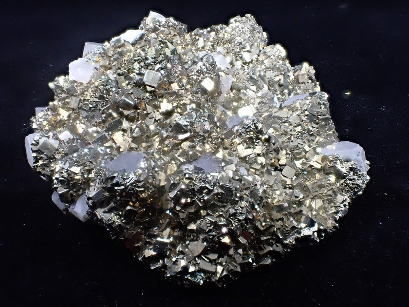 Pyrite on Quartz with High Luster Cubes– Tianshan Mine, Longyan, Fujian, China