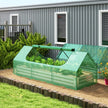 8.6 x 3 x 1ft Raised Garden Bed with Mini Greenhouse, Galvanized Raised Garden Bed with Cover for Herbs and Vegetables, Small Greenhouse for Patio Garden Balcony, Green
