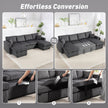 Theo U-Shaped Sleeper Sectional with Storage Chaise-Grey