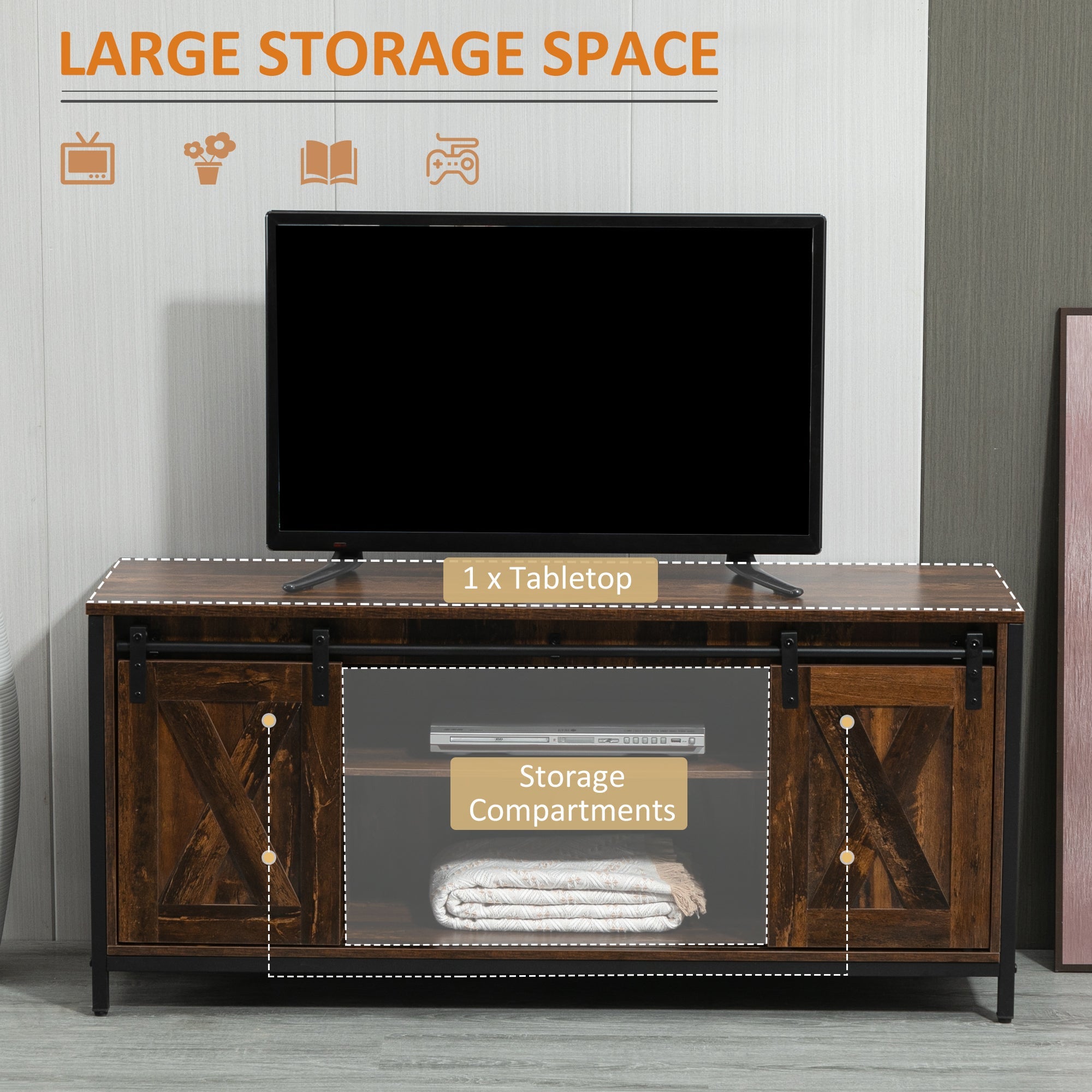 Easton Industrial Style TV Stand for TVs up to 60