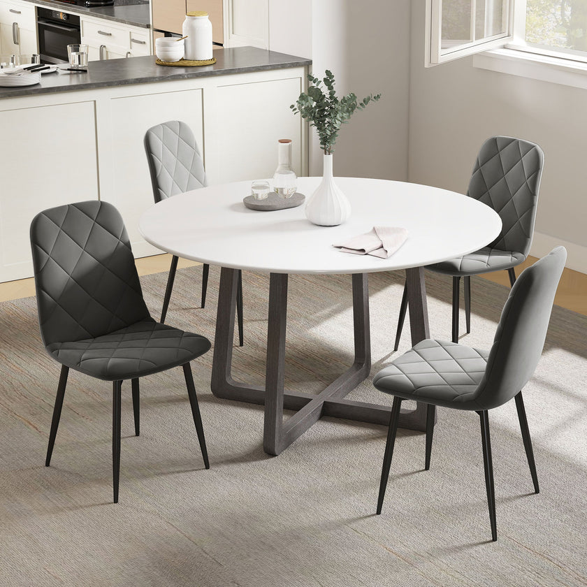 Arbor Upholstered Dining Chairs with Steel Legs-Set of 4-Grey