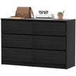 River 6 Drawer Dresser for Bedroom, Living Room or Hallway-Black