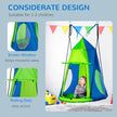 Kids Hanging Tree Swing Tent, Waterproof Sensory Swing with Windows, Rolling Door, for Indoor & Outdoor, Green