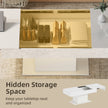 Halston Extendable Coffee Table with LED Lights and Hidden Storage-White