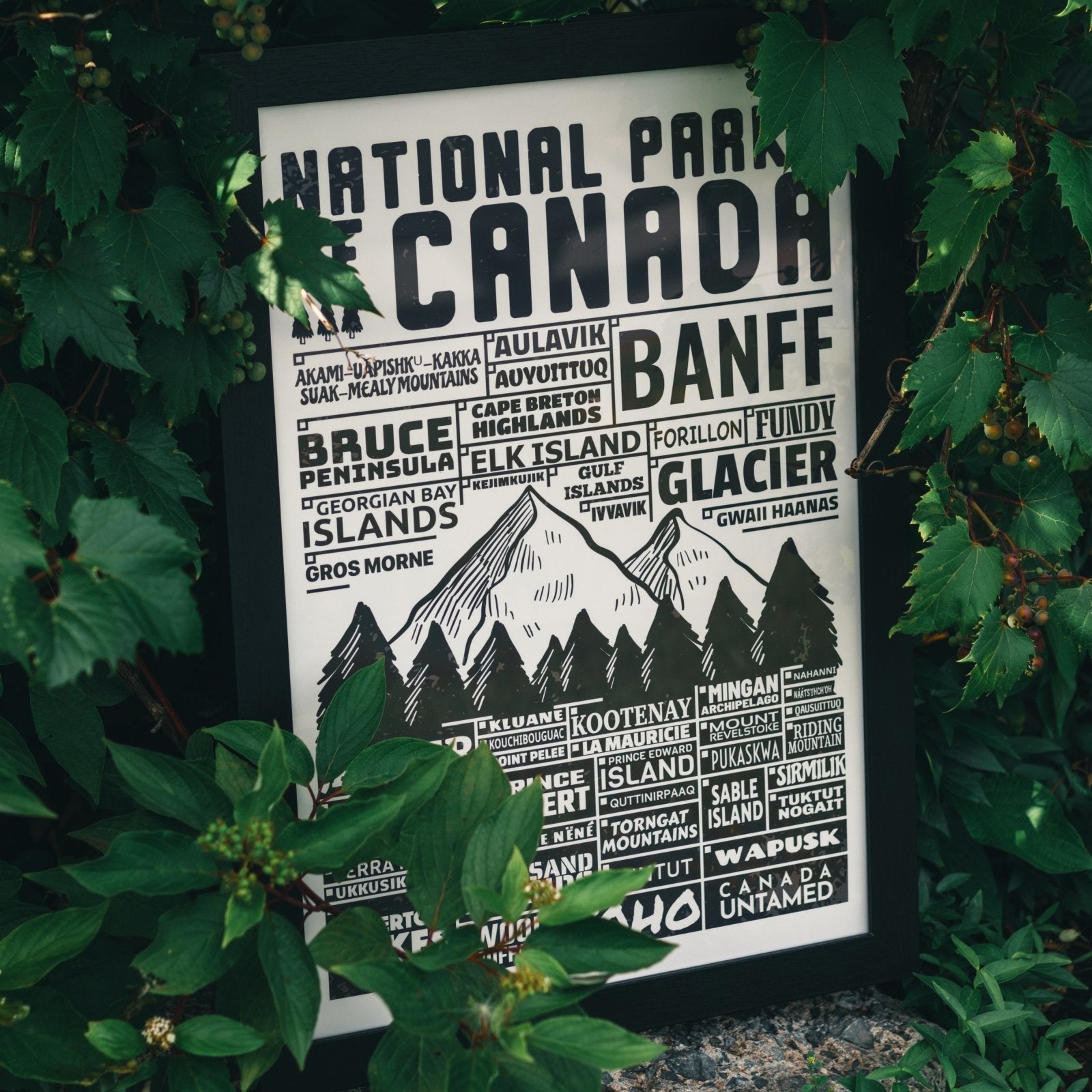 Quebec National Parks Checklist Poster, Canada Parks