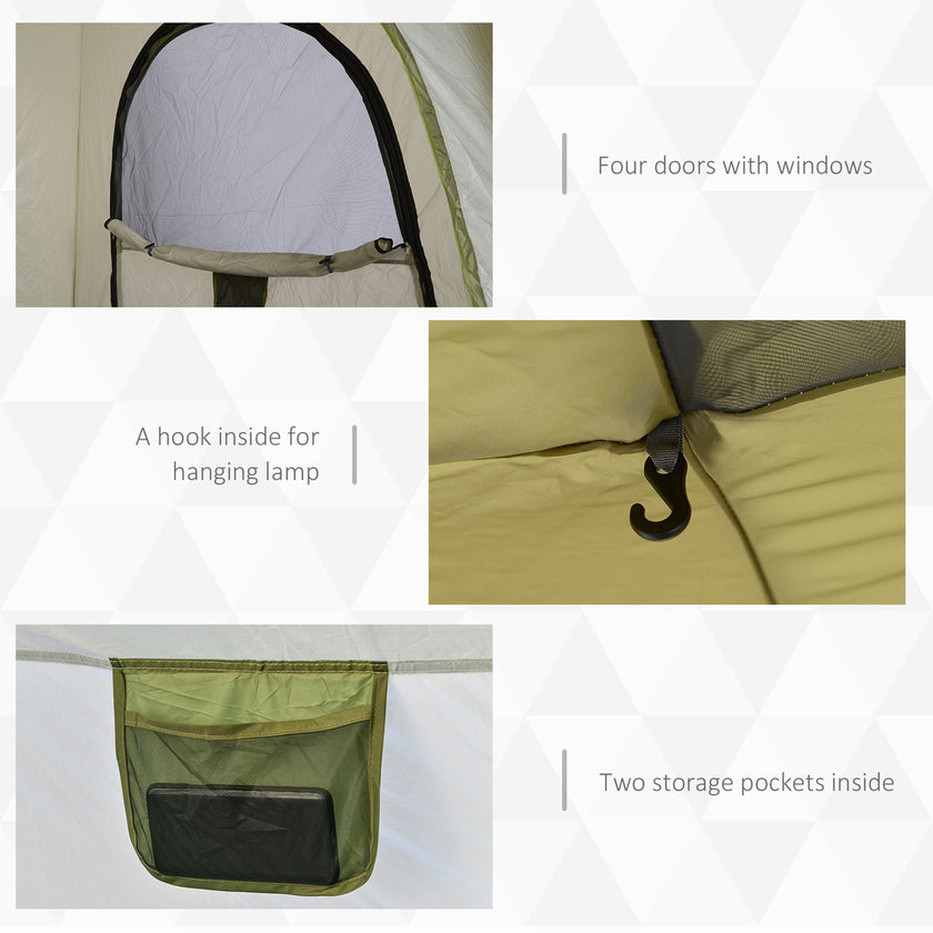 Outsunny Automatic Camping Tent Instant Outdoor Easy Pop Up Portable Backpacking Dome Shelter 4 Person Green