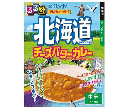Hachi Foods Rurubu x Hachi Collaboration Series Hokkaido Cheese Butter Curry Medium Spicy 180g x 20 pieces [Shipped in Japan]