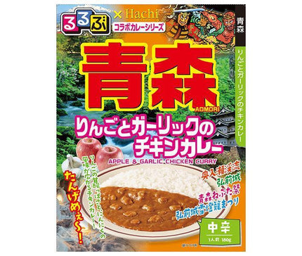 Hachi Foods Rurubu x Hachi Collaboration Curry Series Aomori Apple and Garlic Chicken Curry 180g x 20 pieces [Shipped in Japan]