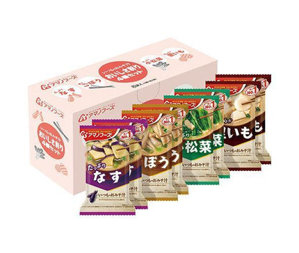 Amano Foods Freeze Dry Usual Miso Soup Delicious and Colorful 4 Types Set 8 Meals x 3 Boxes [Shipped in Japan]