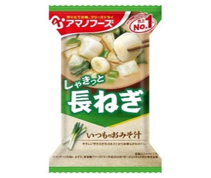 Amano Foods Freeze Dry Usual Miso Soup Long Onion 10 servings x 6 boxes [Shipped in Japan]