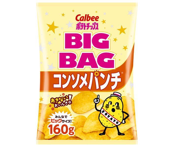 Calbee BIG BAG Potato Chips Consomme Punch 160g x 12 bags [Shipped in Japan]