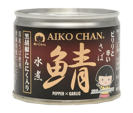 [25/12 ~ 5% de réduction sur tous les produits !!] Ito Foods Maquereau Aiko-chan bouilli dans de l'eau avec du poivre noir et de l'ail Boîte de 190 g x 24 pièces 