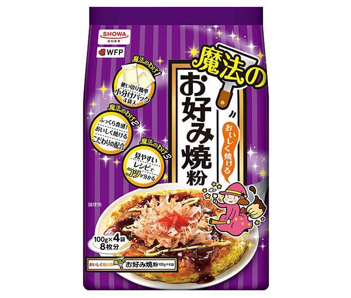 Showa Sangyo Magical Okonomiyaki Powder that Cooks Deliciously 400g (100g x 4 bags) x 6 bags [Shipped in Japan]