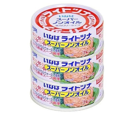 Inaba Foods Light Tuna Super Non-Oil Domestic 70g x 3 cans x 16 pieces [Shipped in Japan]