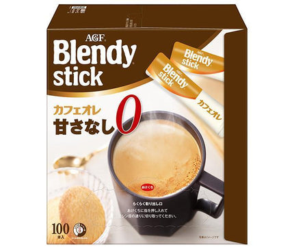 AGF Blendy Stick Cafe au lait, unsweetened (8.3g x 100 pieces) x 4 boxes [shipped in Japan]