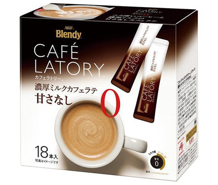AGF Blendy Cafe Latte Stick Rich Milk Cafe Latte Unsweetened (11.3g x 18 bottles) x 6 boxes [Shipped in Japan]