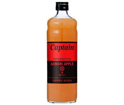 Nakamura Shoten Captain Aomori Apple 600ml bottle x 12 bottles [shipped in Japan]