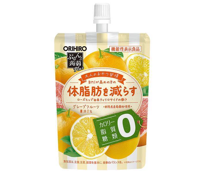 Orihiro Purunto Konnyaku Plus Grapefruit Flavor 130g pouch x 48 pieces [Shipped in Japan]