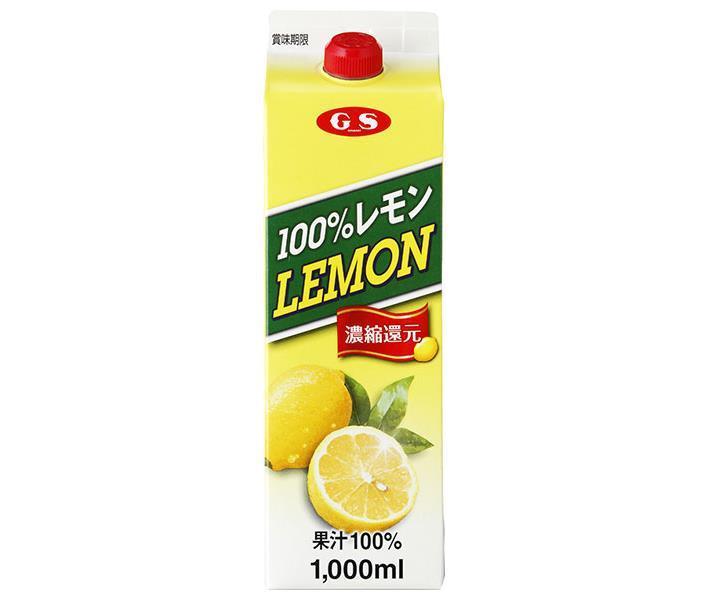 GS Food GS 100% Lemon 1000ml paper pack x 6 bottles [shipped in Japan]