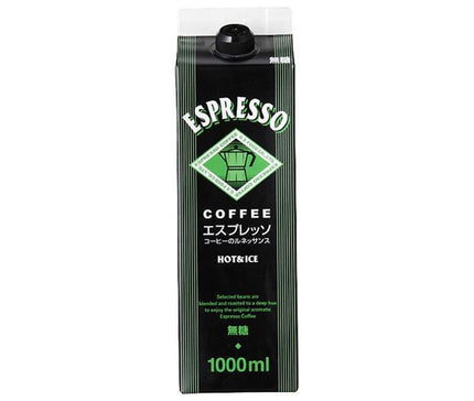 GS Food GS Espresso Coffee Unsweetened 1000ml Paper Pack x 12 bottles [Shipped in Japan]