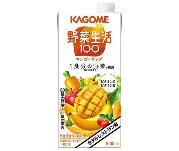 [11/25~ 10% off all products!!] Kagome Yasai Seikatsu 100 Mango Salad (for hotel restaurants) 1L paper pack x 6 bottles