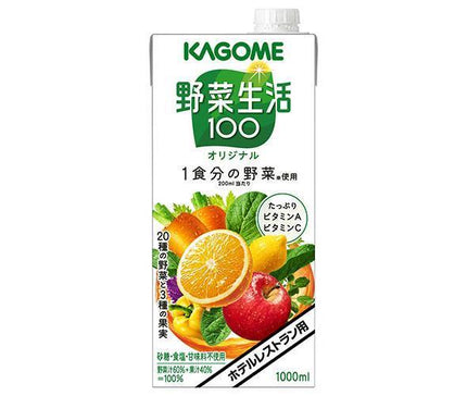 [11/25~ 10% off all products!!] Kagome Yasai Seikatsu 100 Original (for hotel restaurants) 1L paper pack x 6 bottles