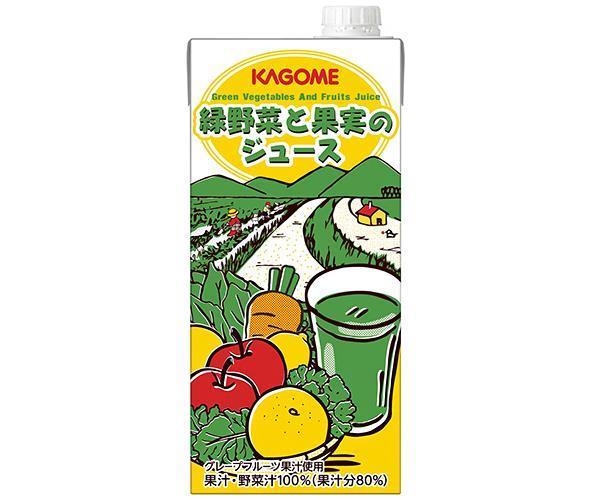 [11/25~ 全商品10%OFF!!] カゴメ 緑野菜と果実のジュース(ホテルレストラン用) 1L紙パック×6本入