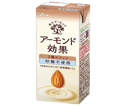 Glico Dairy Almond Effect 3 types of nuts Sugar-free 200ml paper pack x 24 pieces [Shipped in Japan]
