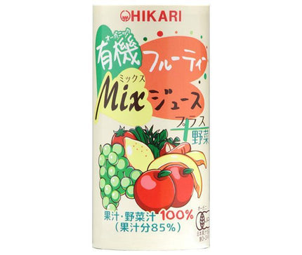 Hikari Foods Organic Fruity Mix Juice Plus Vegetables 195g Cartocan x 15 pieces [Shipped in Japan]