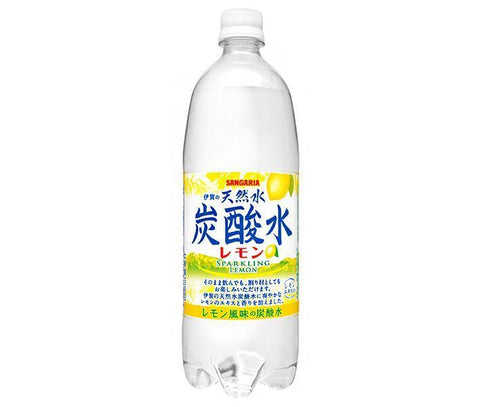 Sangaria Iga Natural Mineral Water Carbonated Water Lemon 1L Plastic Bottle x 12 