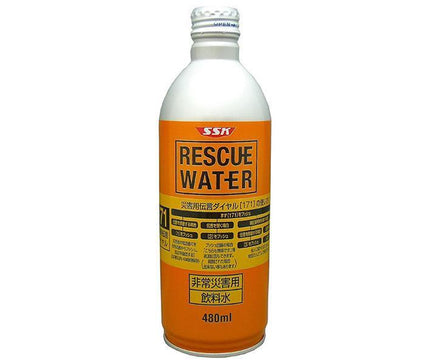 Shimizu Foods (SSK) RESCUE WATER (Rescue Water) Emergency Disaster Drinking Water 480ml Bottle Can x 24 [Shipped in Japan]