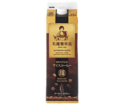 Marufuku Coffee Shop 1933 Tradition Iced Coffee Moderately Sweet 1000ml paper pack x 6 bottles [Shipped in Japan]