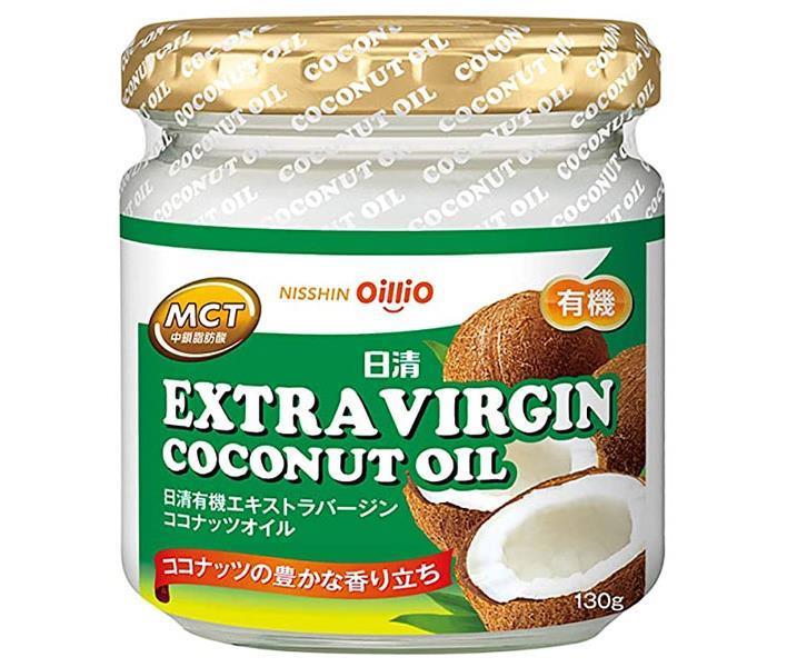 Nissin Oilio Nissin Organic Extra Virgin Coconut Oil 130g bottle x 6 pieces [Shipped in Japan]