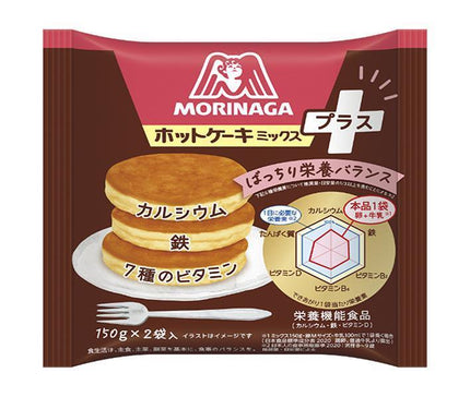 Morinaga & Co. Pancake Mix Plus 300g (150g x 2 bags) x 16 bags [Shipped in Japan]