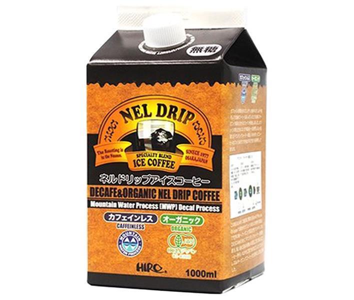 Hiro Coffee Decaffeinated Organic Nell Drip Iced Coffee 1000ml paper pack x 12 pieces [Shipped in Japan]