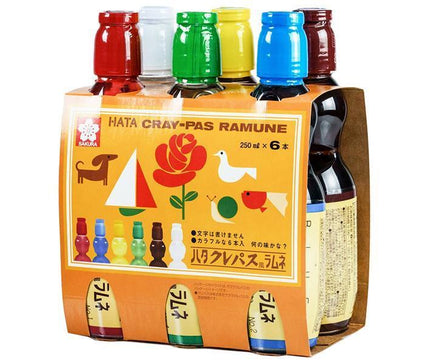 Hata Mineral Springs Crayons Style Ramune (6-Pack) 250ml PET Bottle x 30 (6 x 5)