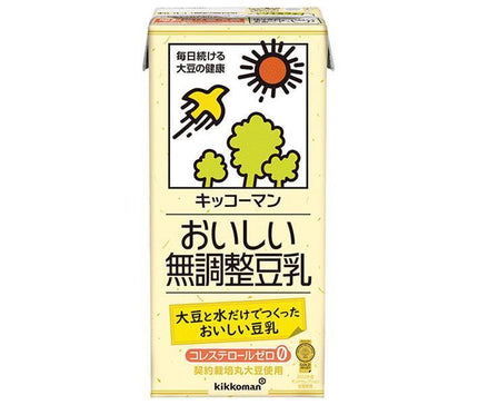Kikkoman Delicious unadjusted soy milk 1000ml paper pack x 12 (6 x 2) pieces [Shipped in Japan]