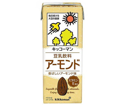 Kikkoman Soy Milk Beverage Almond 200ml paper pack x 18 bottles [shipped in Japan]