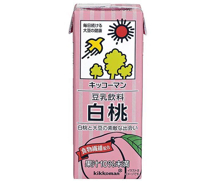 Kikkoman Soy Milk Beverage White Peach 200ml paper pack x 18 bottles [shipped in Japan]