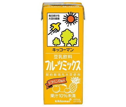 Kikkoman Soy Milk Beverage Fruit Mix 200ml paper pack x 18 bottles [shipped in Japan]
