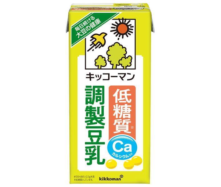Kikkoman Low Carbohydrate Prepared Soy Milk 1000ml paper pack x 12 (6 x 2) pieces [Shipped in Japan]