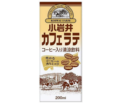 Koiwai Dairy Koiwai Cafe Latte 200ml paper pack x 24 bottles [shipped in Japan]
