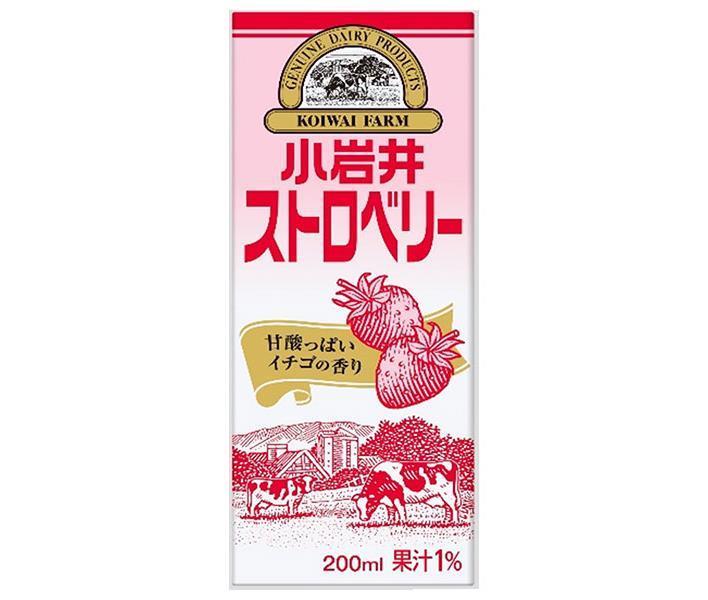 Koiwai Dairy Koiwai Strawberry 200ml paper pack x 24 bottles [shipped in Japan]