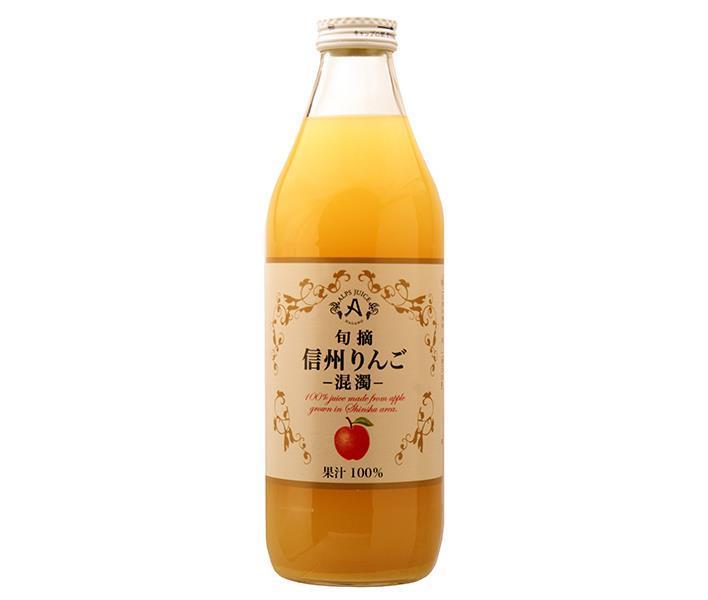 Alps Junzumi Shinshu Apple Cloudy 1L bottle x 12 pieces [Shipped in Japan]